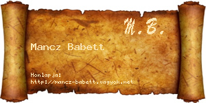 Mancz Babett névjegykártya